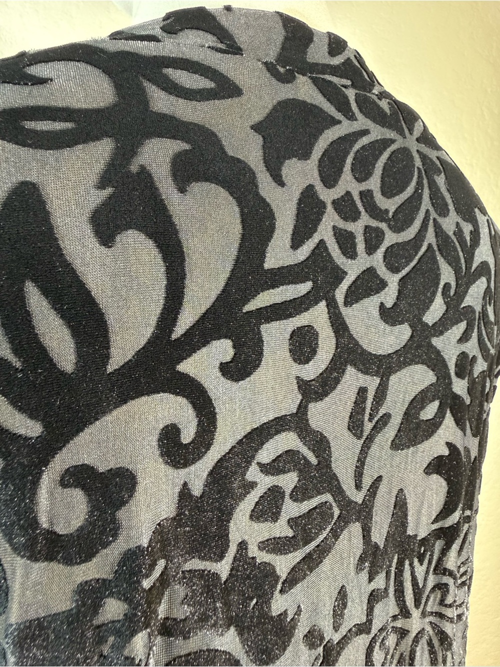 Urban Outfitters Free People Velvet Burnout Black Floral Mini Dress Size Medium - Picture 8 of 16